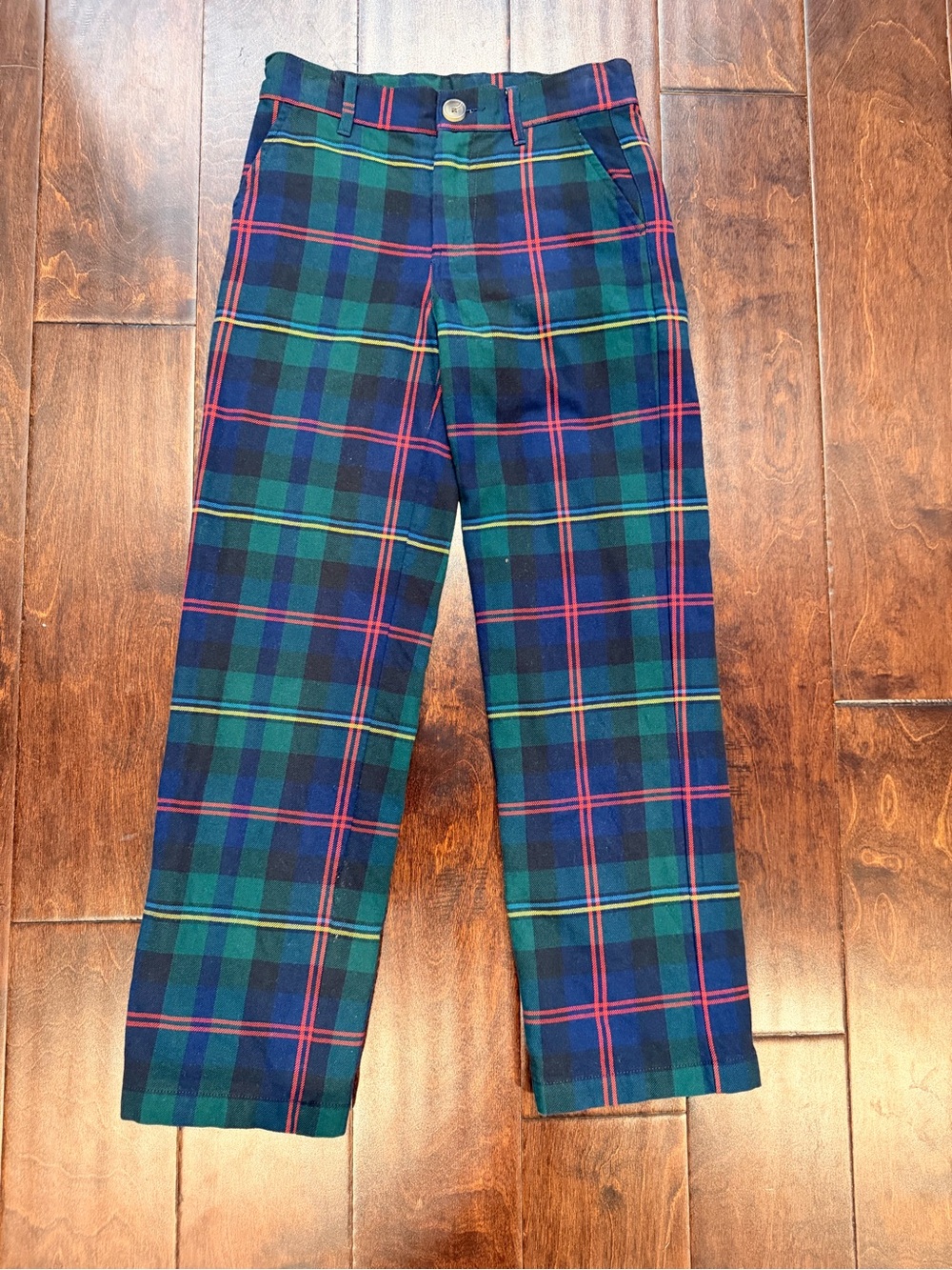 TBBC Prep School Pant Horse Trail Tartan size 8 Christmas Holiday plaid preppy
